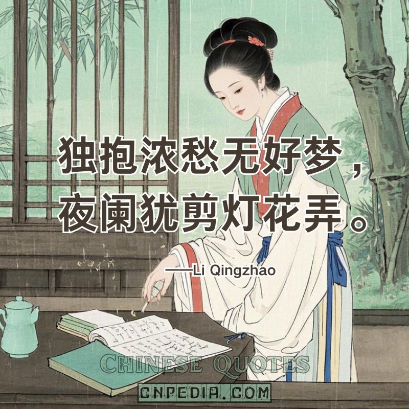 https://www.cnpedia.com/wp-content/uploads/2025/03/Holding-thick-sorrow-no-sweet-dreams%E2%80%94late-night-I-trim-the-lamps-wick.%EF%BC%88%E7%8B%AC%E6%8A%B1%E6%B5%93%E6%84%81%E6%97%A0%E5%A5%BD%E6%A2%A6%EF%BC%8C%E5%A4%9C%E9%98%91%E7%8A%B9%E5%89%AA%E7%81%AF%E8%8A%B1%E5%BC%84%E3%80%82%EF%BC%89%E2%80%94%E2%80%94Li-Qingzhao-1084-%E2%80%93-1155.jpg