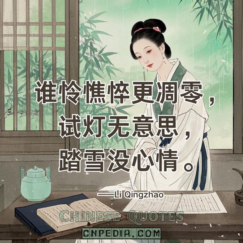 https://www.cnpedia.com/wp-content/uploads/2025/03/Who-pities-my-withering-spirit-Lanterns-bore-me-snow-walks-bring-no-joy.%EF%BC%88%E8%B0%81%E6%80%9C%E6%86%94%E6%82%B4%E6%9B%B4%E5%87%8B%E9%9B%B6%EF%BC%8C%E8%AF%95%E7%81%AF%E6%97%A0%E6%84%8F%E6%80%9D%EF%BC%8C%E8%B8%8F%E9%9B%AA%E6%B2%A1%E5%BF%83%E6%83%85%E3%80%82%EF%BC%89%E2%80%94%E2%80%94Li-Qingzhao-1084-%E2%80%93-1155.jpg